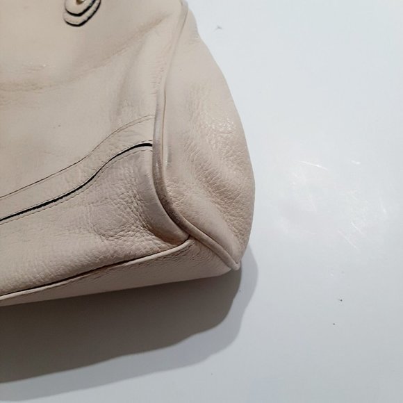 DKNY Cream Multicompartment Logo Double Handle Leather Handbag - Picture 7 of 7